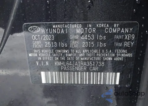 2024 Hyundai Sonata Sel z USA, uszkodzony, nr VIN KMHL64JA1RA351738